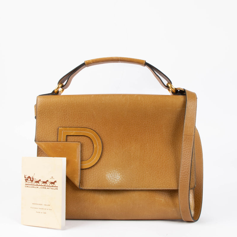 Delvaux Sac à Main Vintage en Cuir Jaune