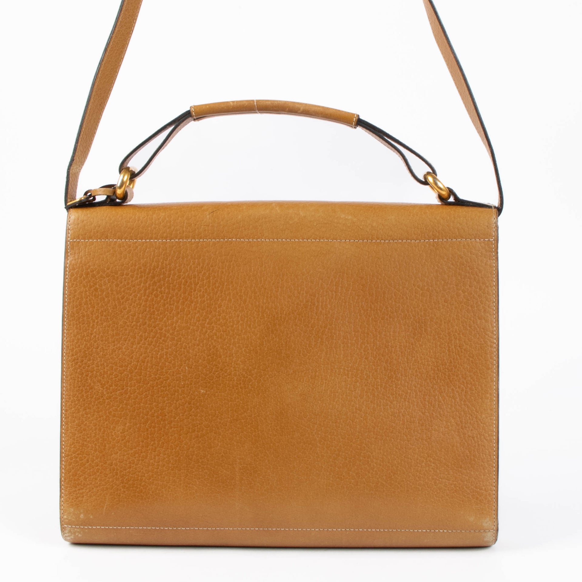 Delvaux Vintage Camel Leather Shoulder Bag