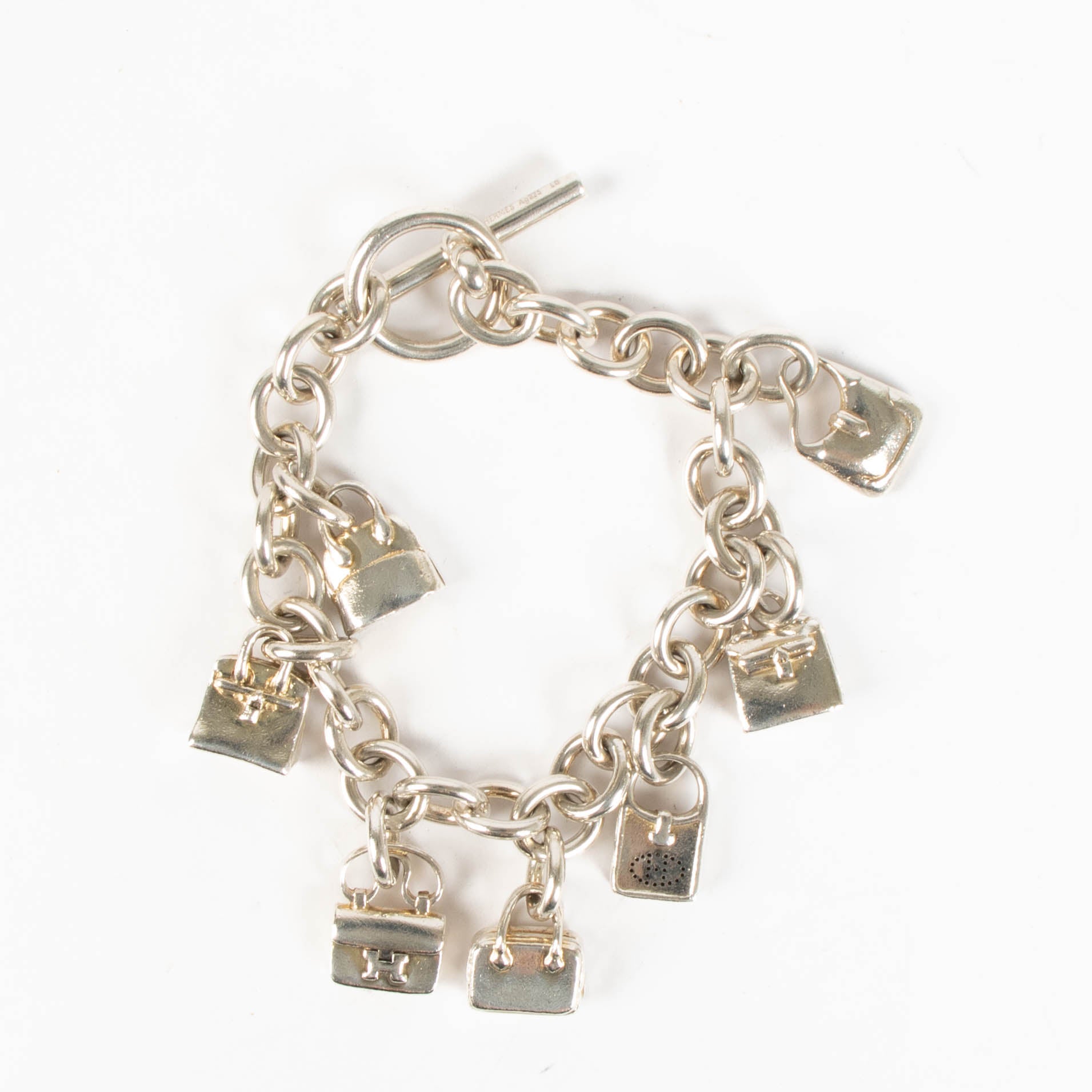 Hermes Sterling Silver Ronde de Sacs Bracelet - Size 16