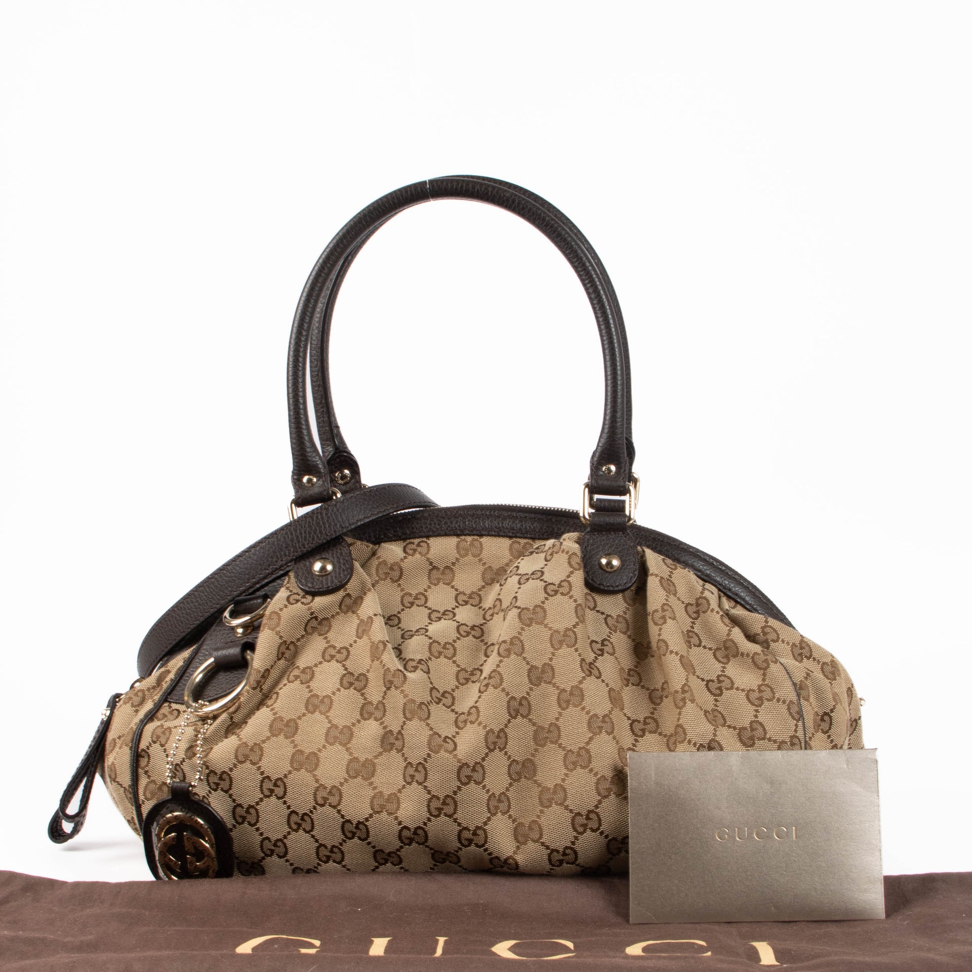 Shop the authentic Gucci GG Canvas Sukey Boston Bag second hand on Labellov.com