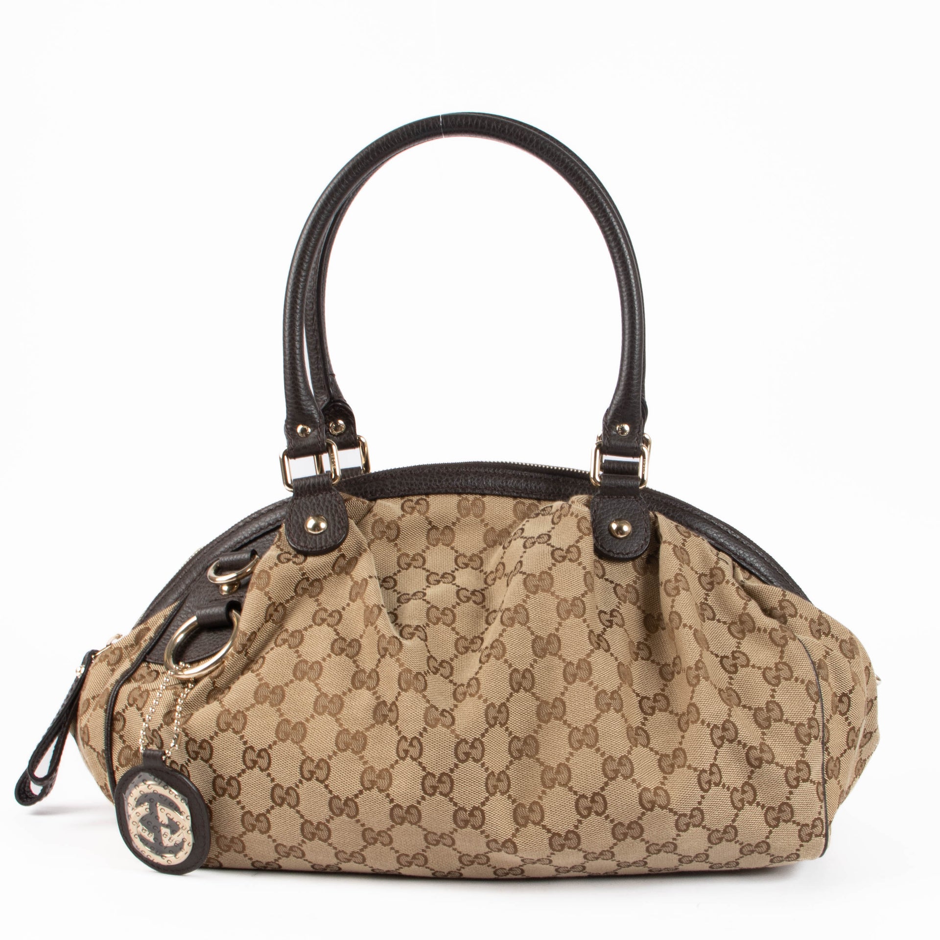 Shop the authentic Gucci GG Canvas Sukey Boston Bag second hand on Labellov.com