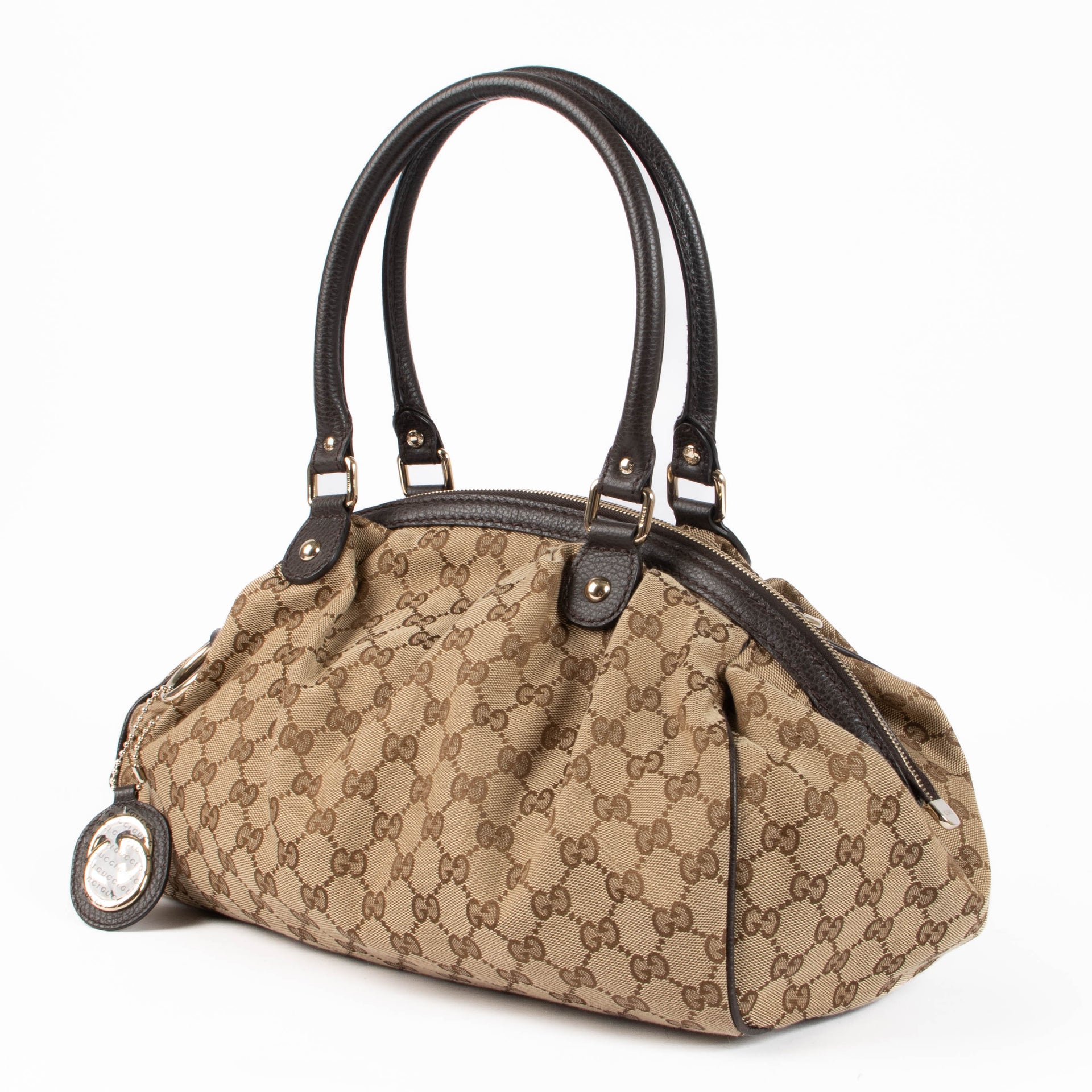 Shop the authentic Gucci GG Canvas Sukey Boston Bag second hand on Labellov.com