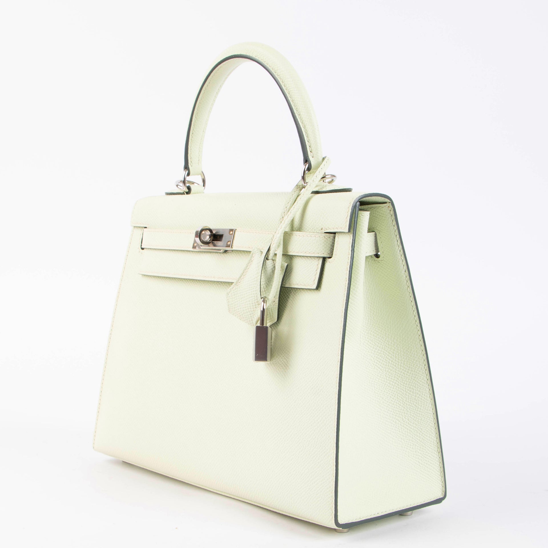 Hermes Kelly 25 Vert Fizz Epsom PHW