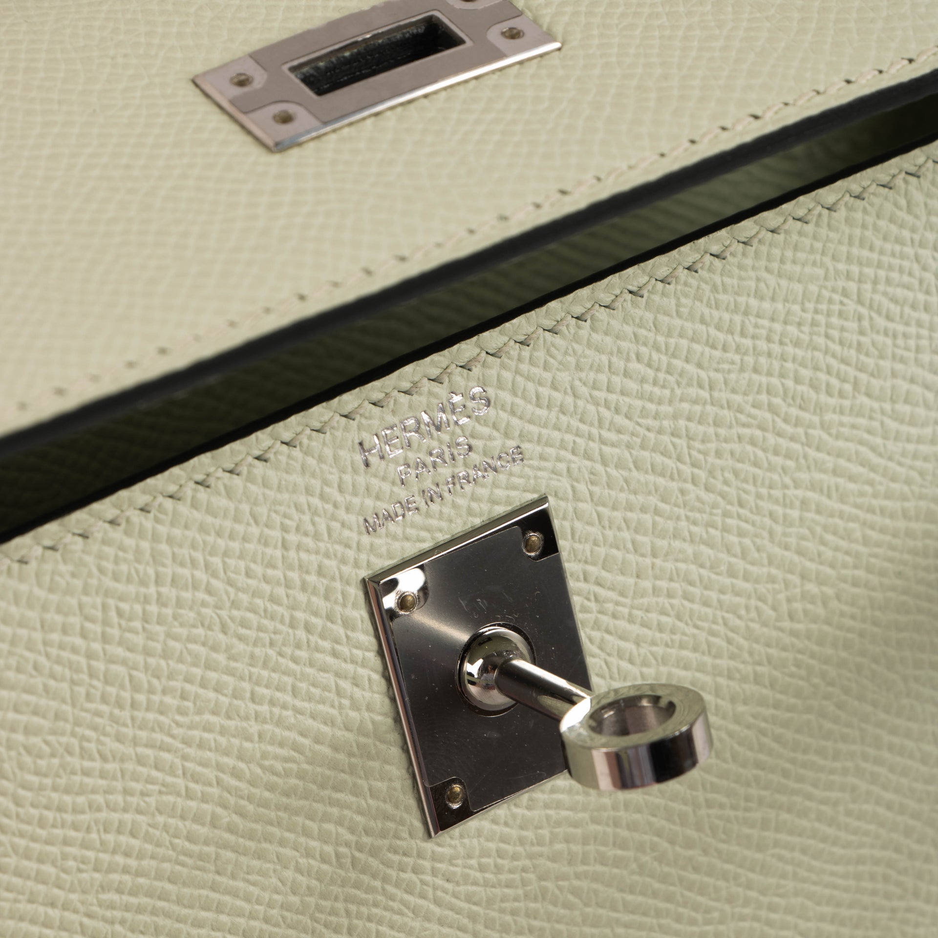 Hermes Kelly 25 Vert Fizz Epsom PHW