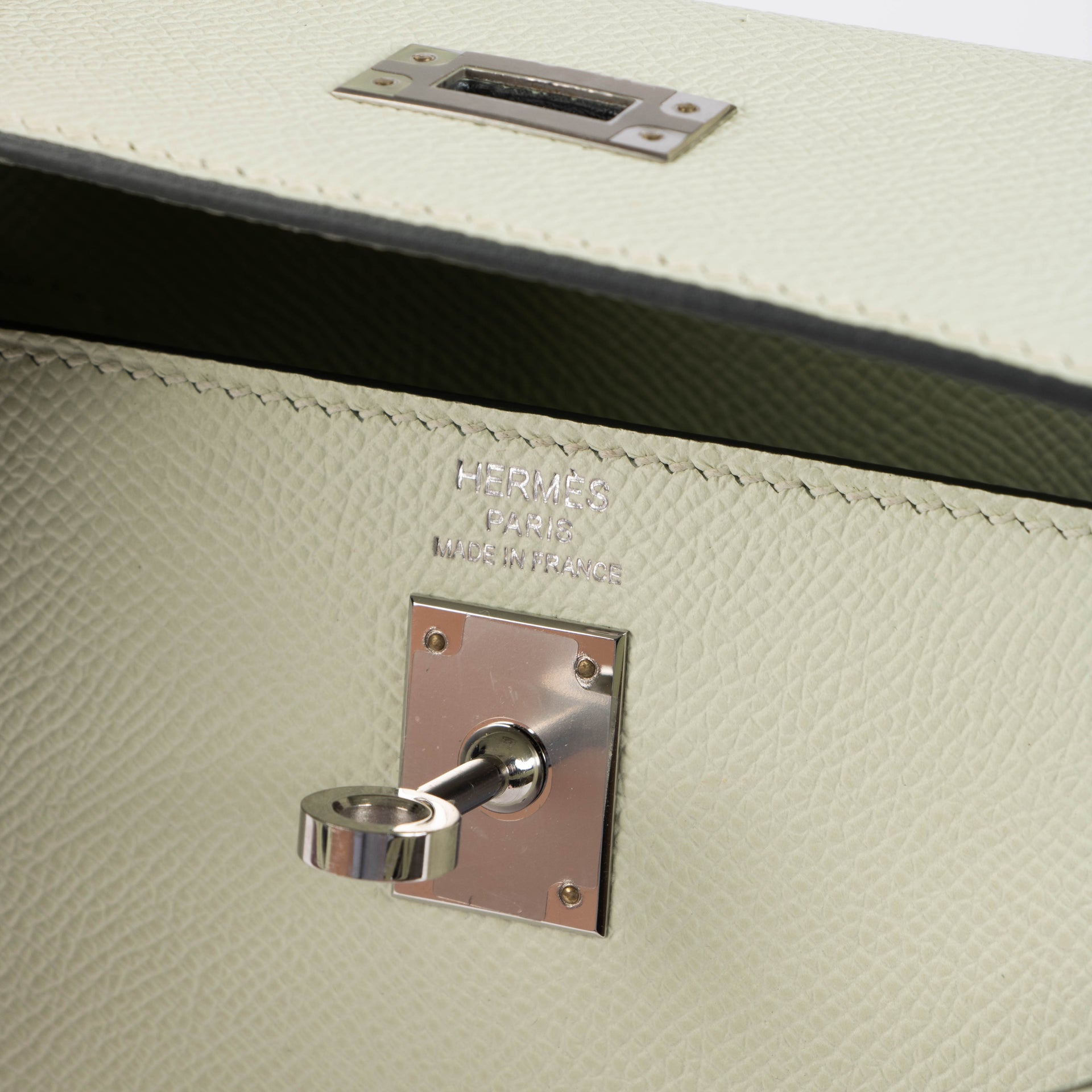 Hermes Kelly 25 Vert Fizz Epsom PHW