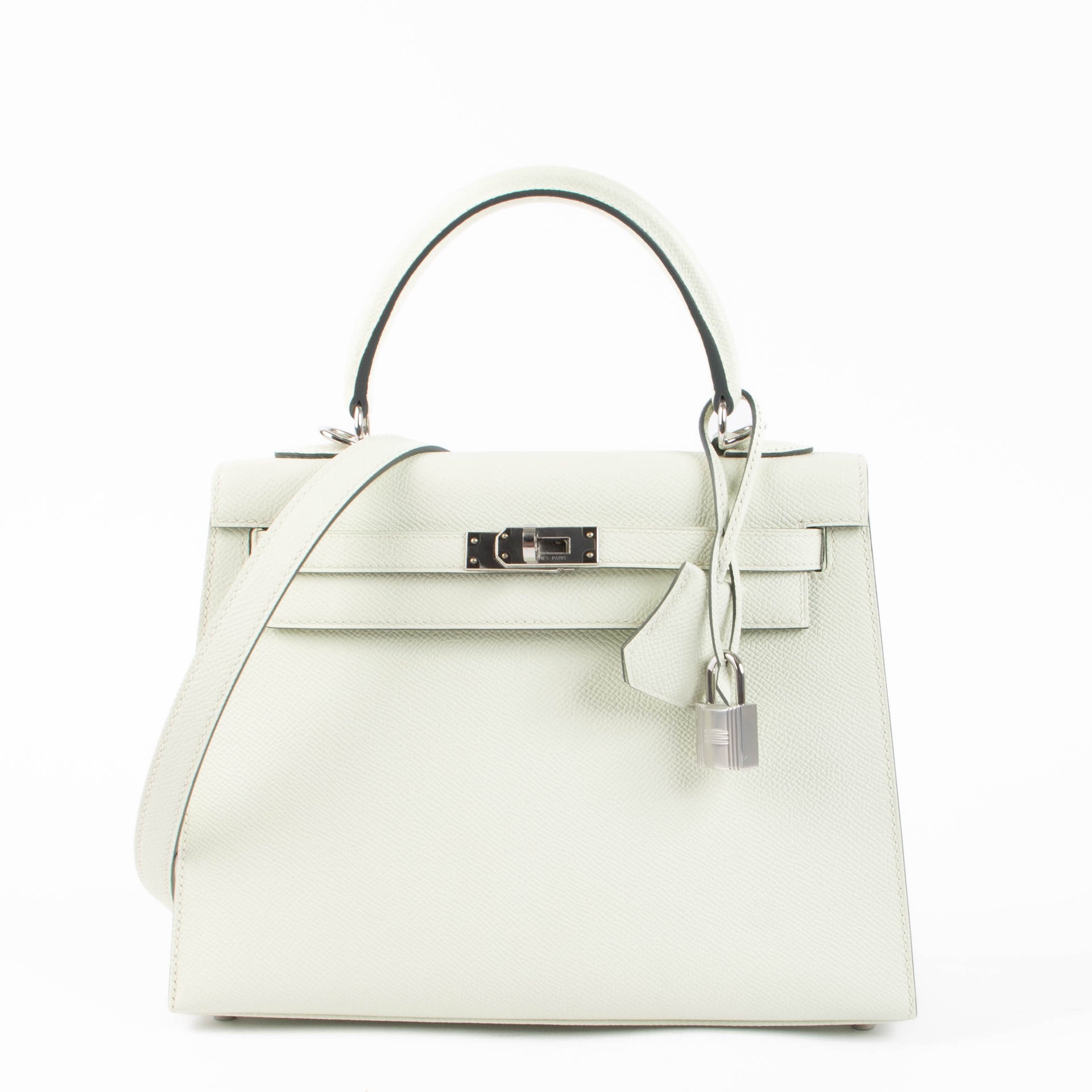 Hermes Kelly 25 Vert Fizz Epsom PHW