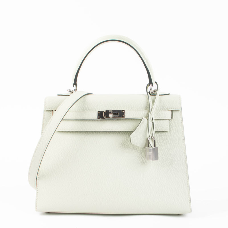 Hermes Kelly 25 Vert Fizz Epsom PHW