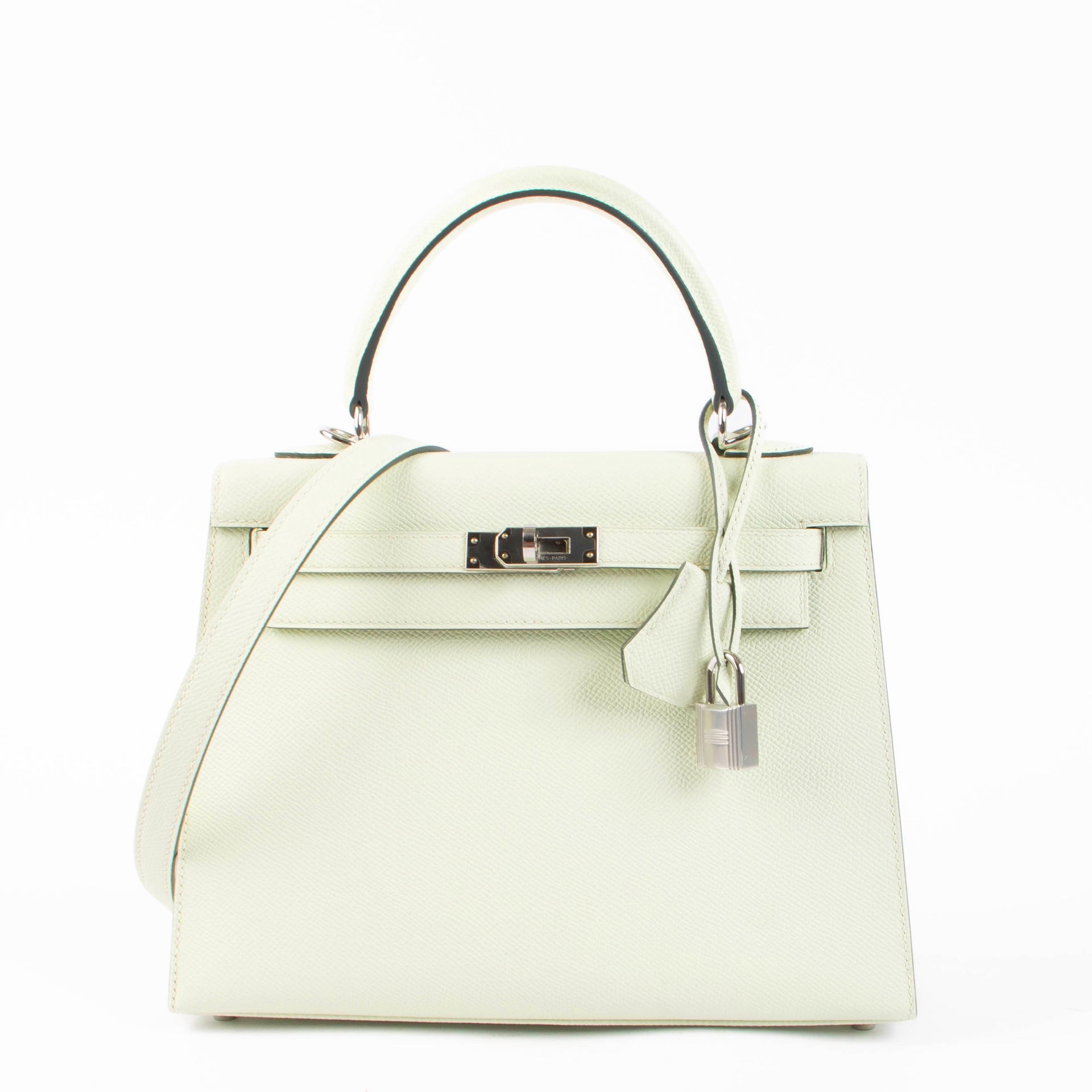 Hermes Kelly 25 Vert Fizz Epsom PHW