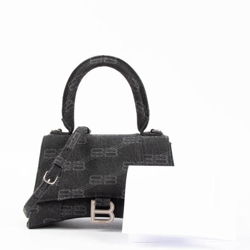 Shop this 100% authentic Balenciaga Black Denim BB Hourglass Small Bag at Labellov.com