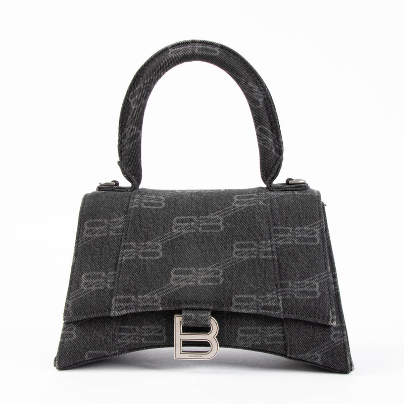 Shop this 100% authentic Balenciaga Black Denim BB Hourglass Small Bag at Labellov.com