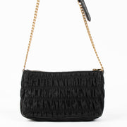 Shop this authentic Prada Black Gathered Nylon Chain Bag pre-loved on Labellov.com