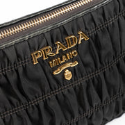 Shop this authentic Prada Black Gathered Nylon Chain Bag pre-loved on Labellov.com