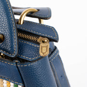 Shop the authentic Delvaux Blue Toile de Cuir Mango GM Bag second hand on Labellov.com