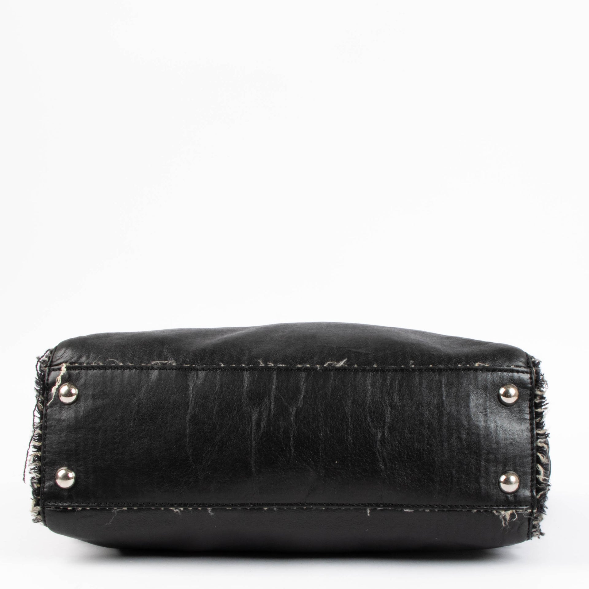 Chanel Black Calfskin Tweed Trim Tote bag