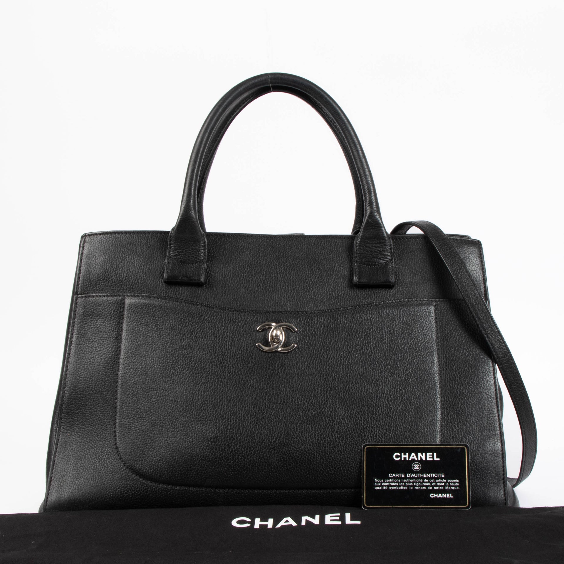Chanel Black Calfskin Medium Neo Executive Tote Bag