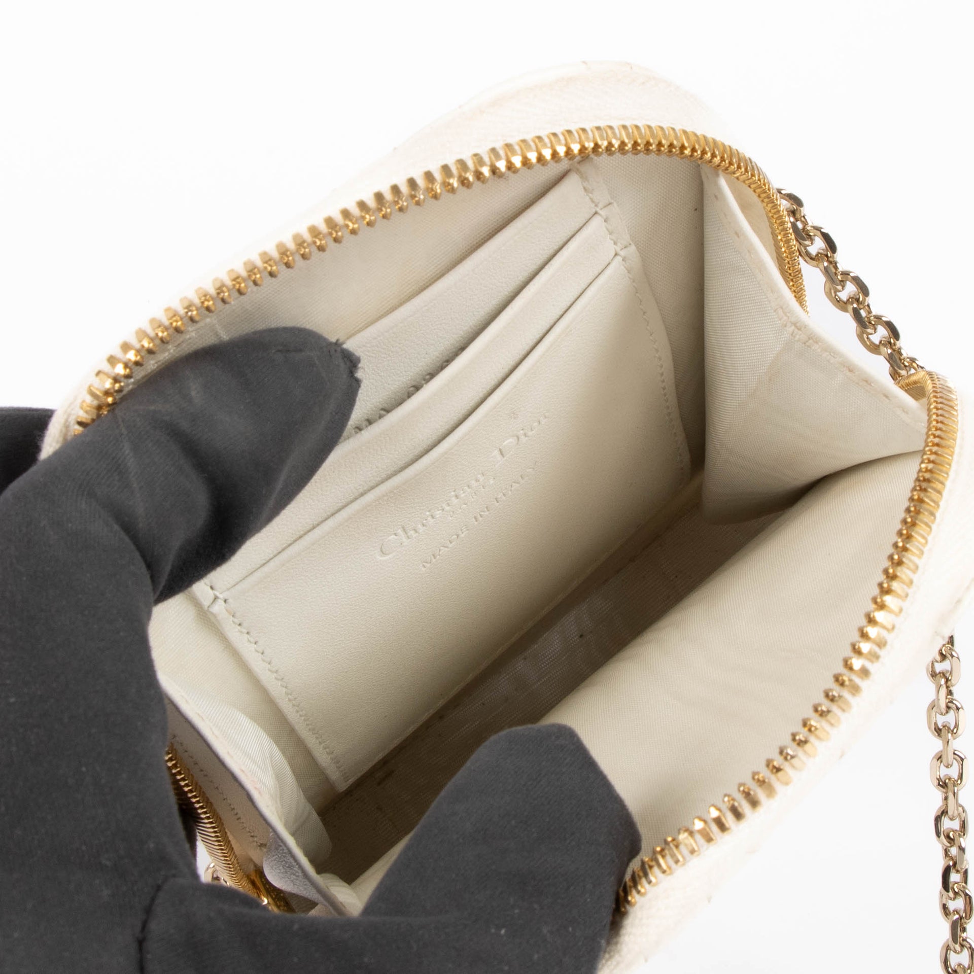 Christian Dior White Call'in Dior Phone Pouch