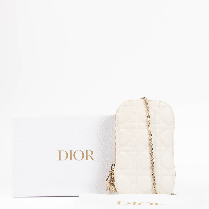 Christian Dior White Call'in Dior Phone Pouch