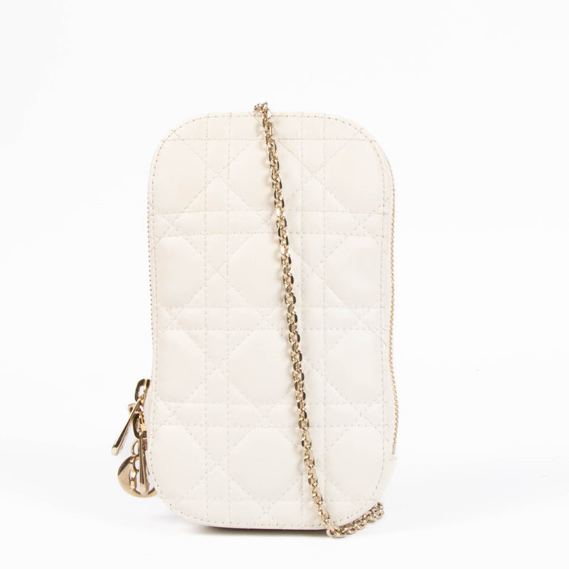 Christian Dior White Call'in Dior Phone Pouch