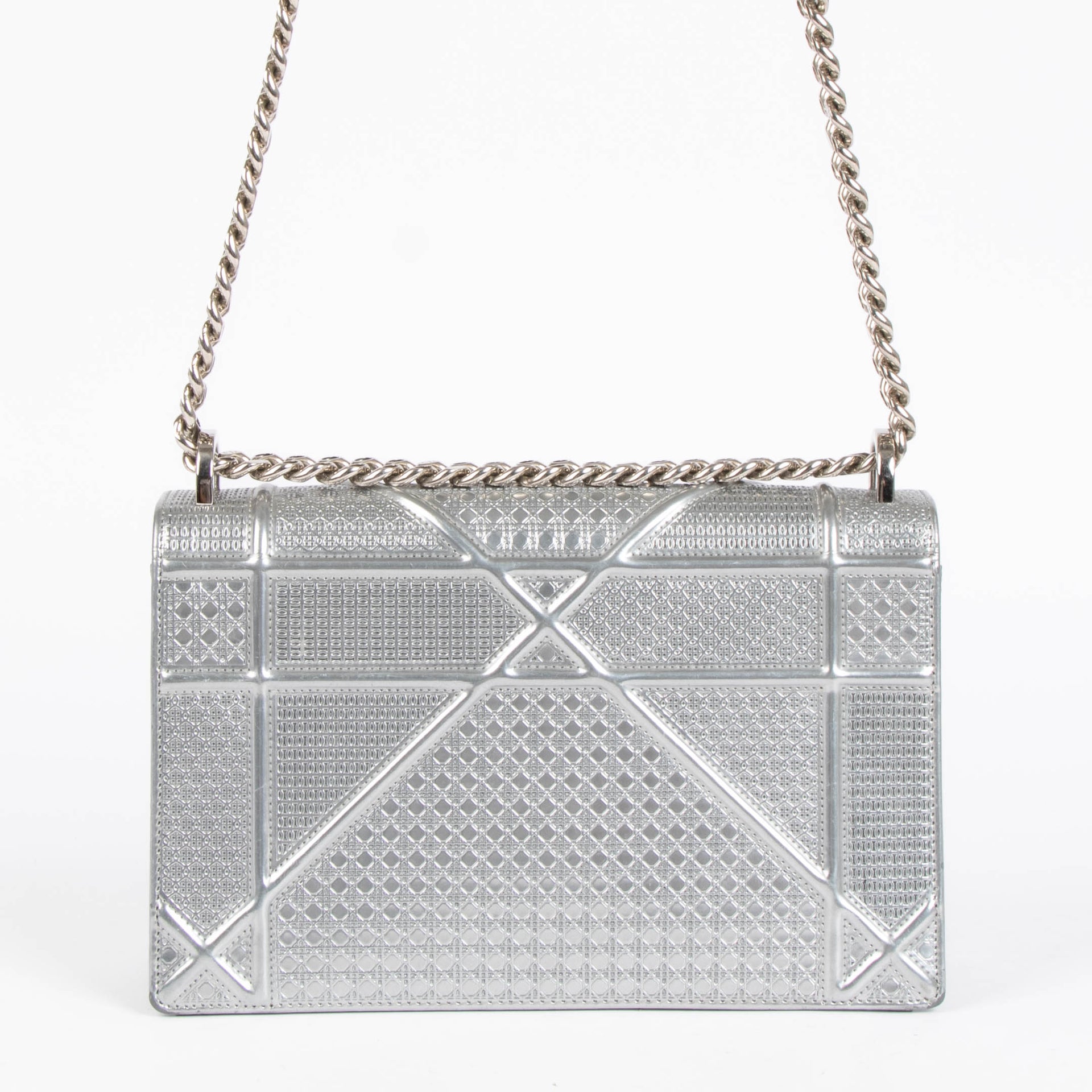 Christian Dior Silver Medium Diorama Bag