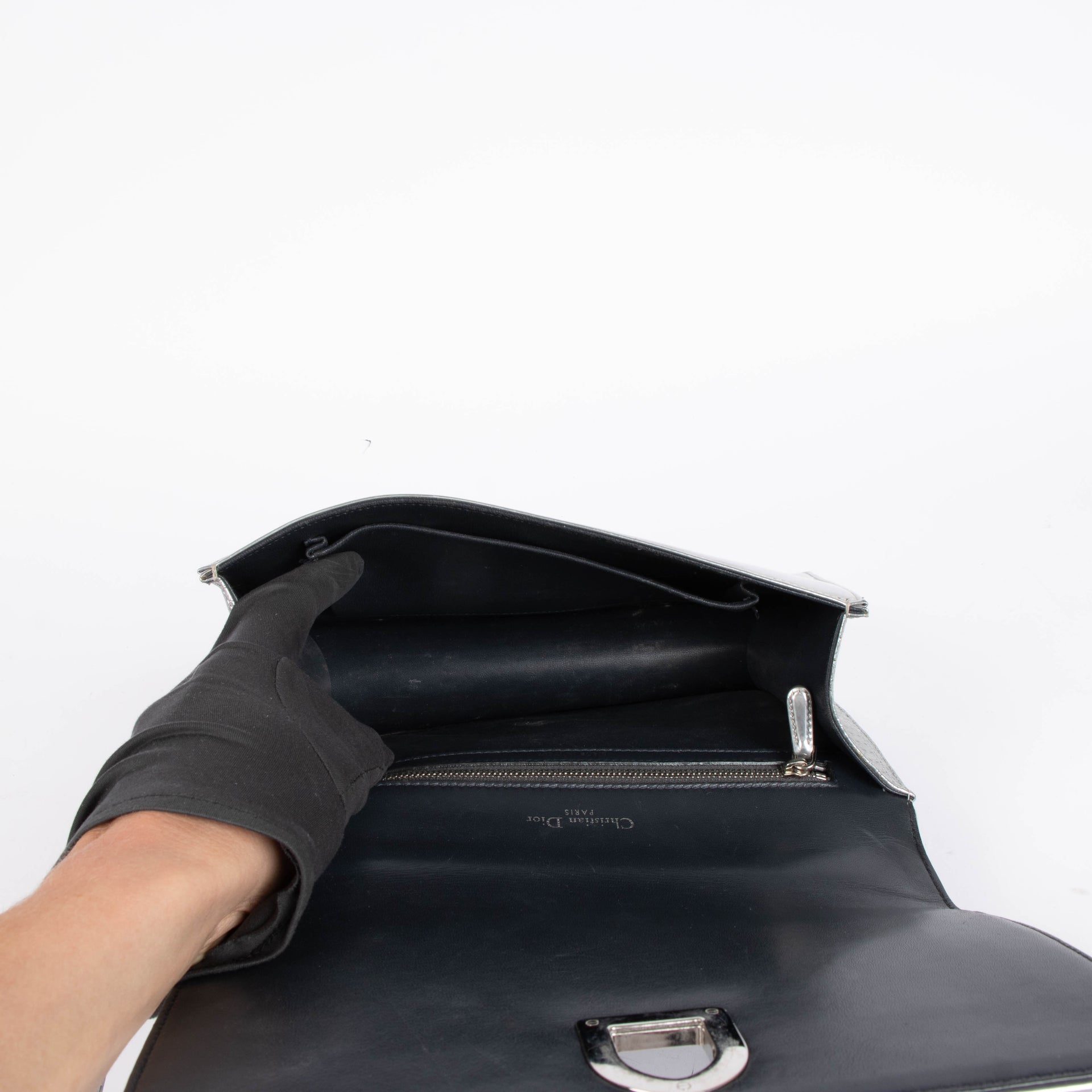 Christian Dior Silver Medium Diorama Bag