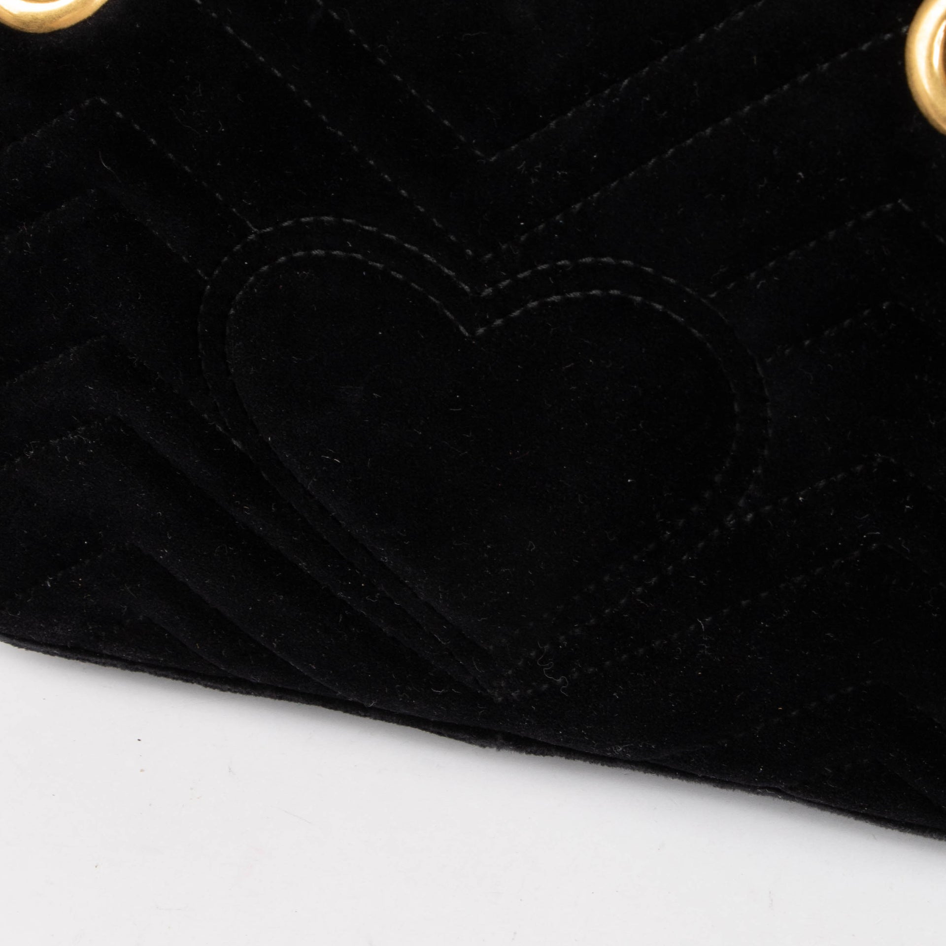 Gucci Black Velvet Small GG Marmont Bag