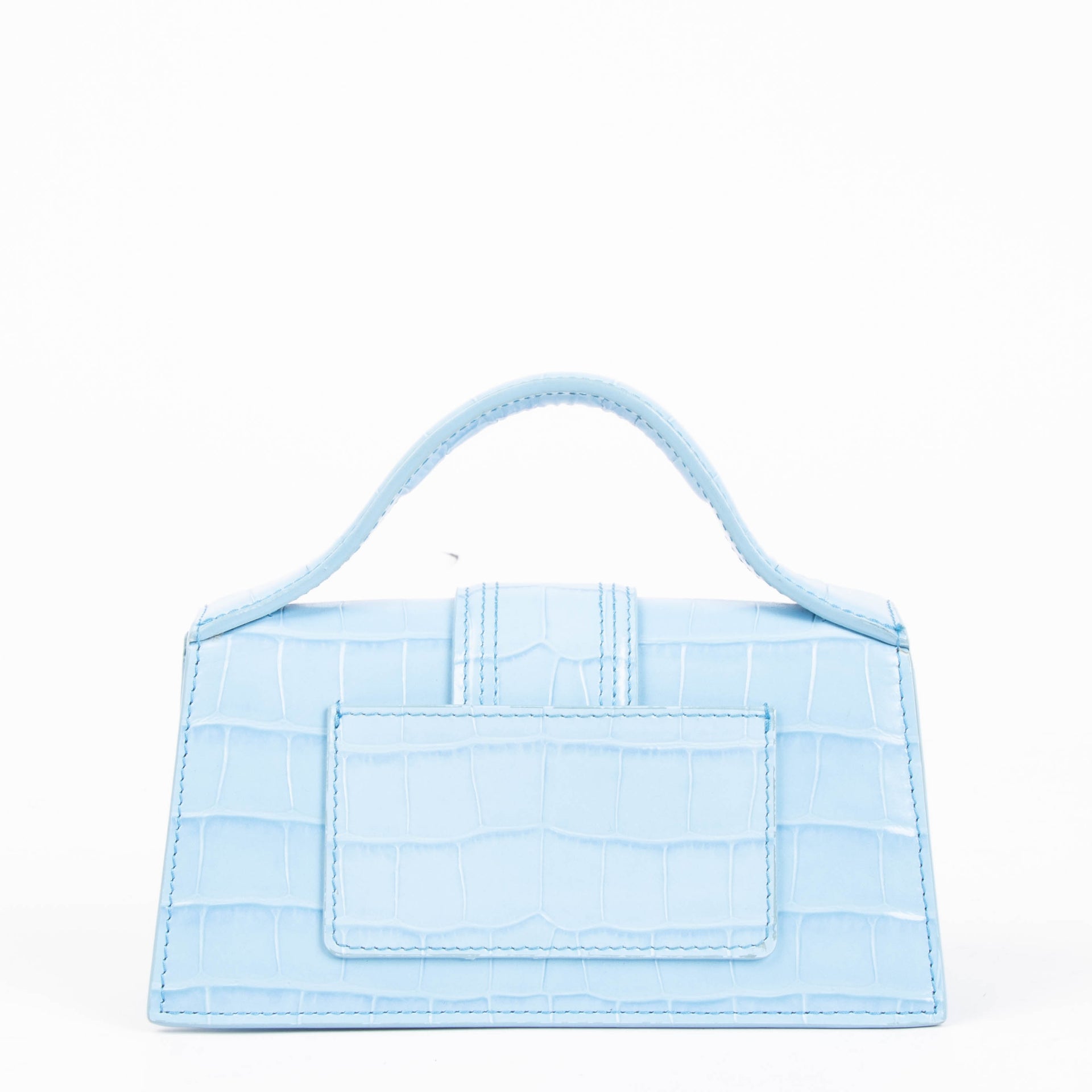 Jacquemus Blue Crocodile Embossed Le Bambino Bag