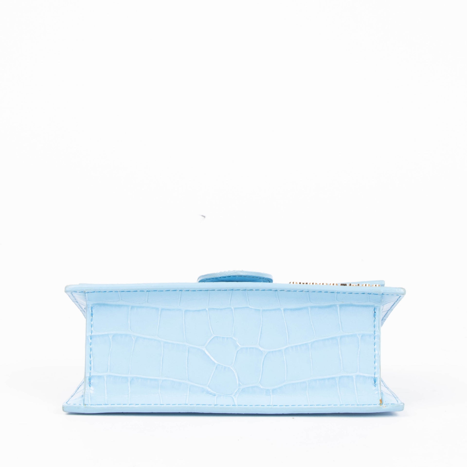 Jacquemus Blue Crocodile Embossed Le Bambino Bag