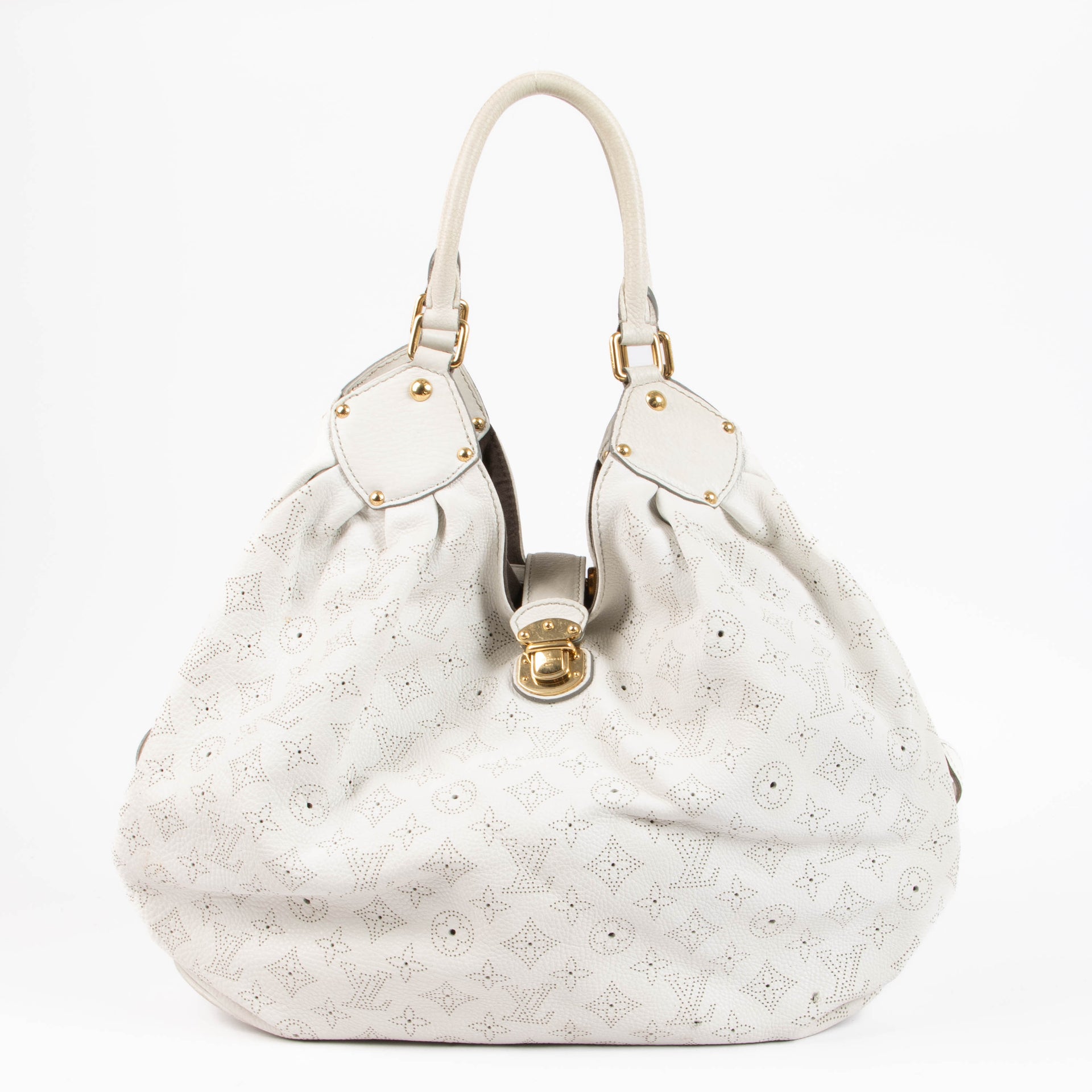Shop this authentic Louis Vuitton White Mahina Neo L Bag pre-loved on Labellov.com 