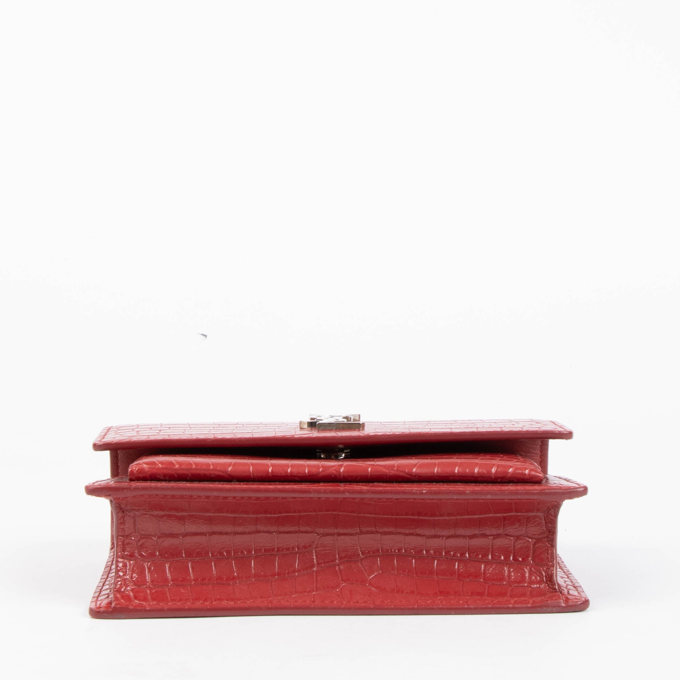 Saint Laurent Red Crocodile Embossed Sunset Small Bag – Labellov