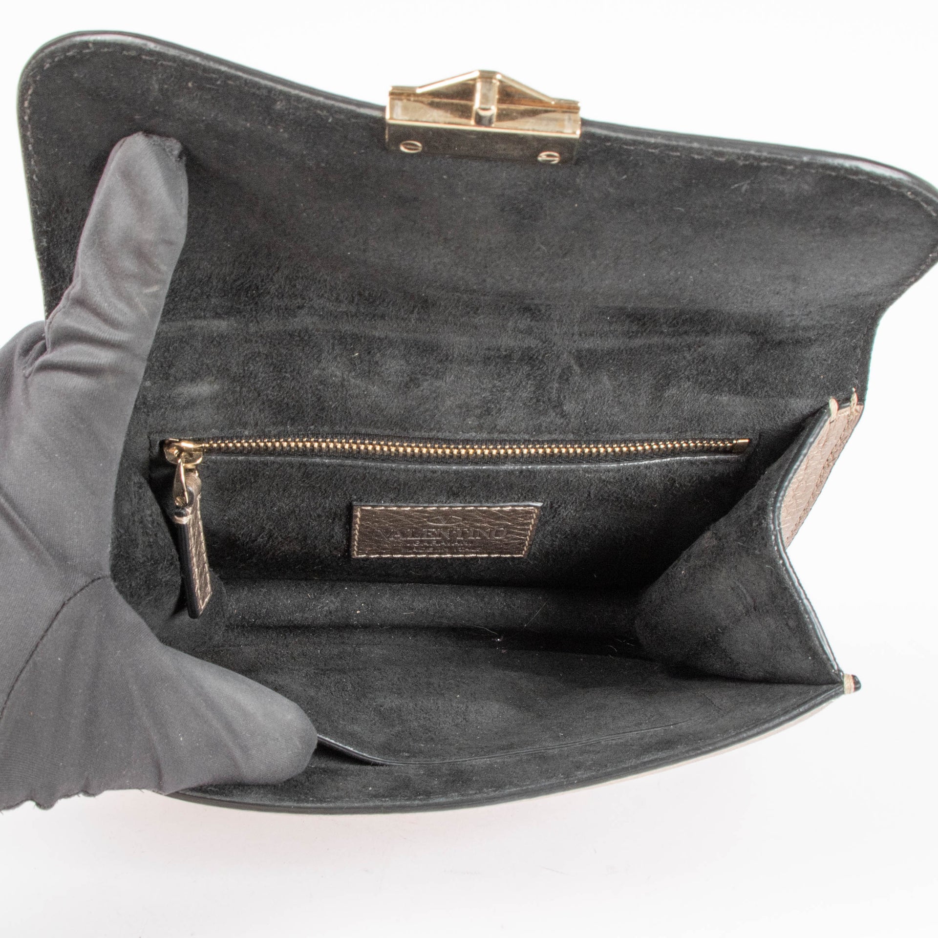 Shop this authentic Valentino Garavani Gold Small Glam Lock Bag pre-loved on Labellov.com