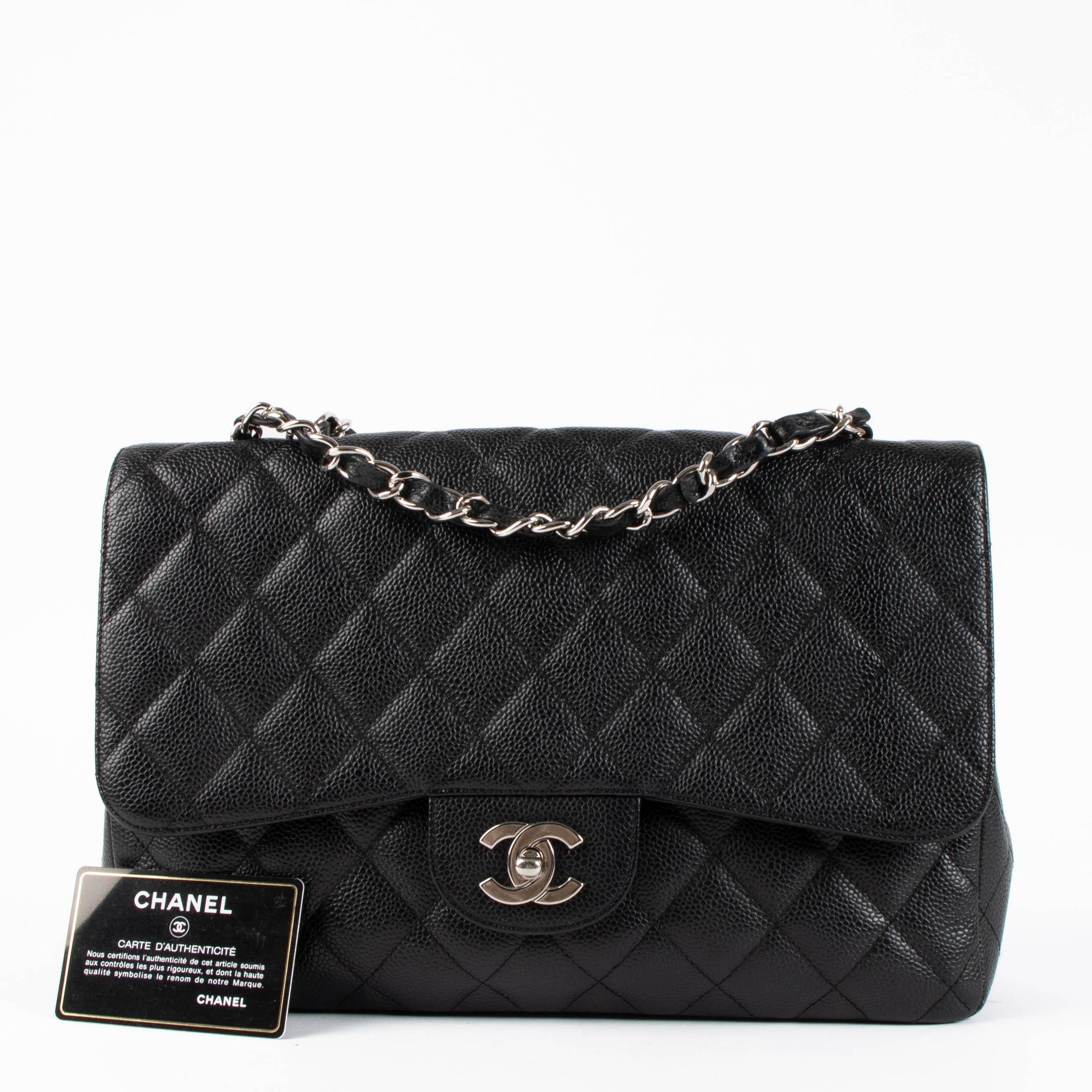 Chanel Black Caviar Large/Jumbo Classic Single Flap bag
