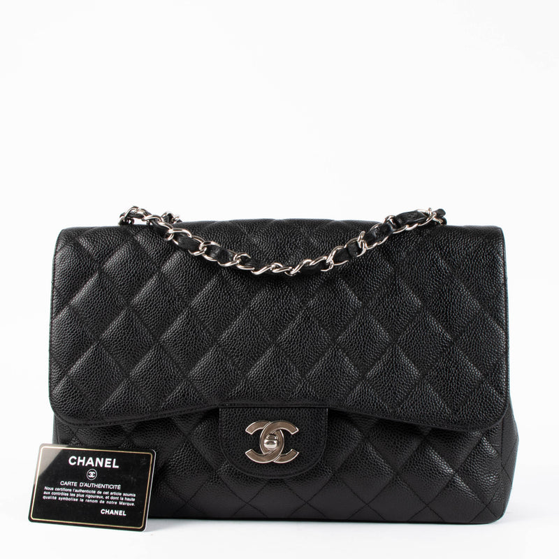 Chanel Black Caviar Large/Jumbo Classic Single Flap bag