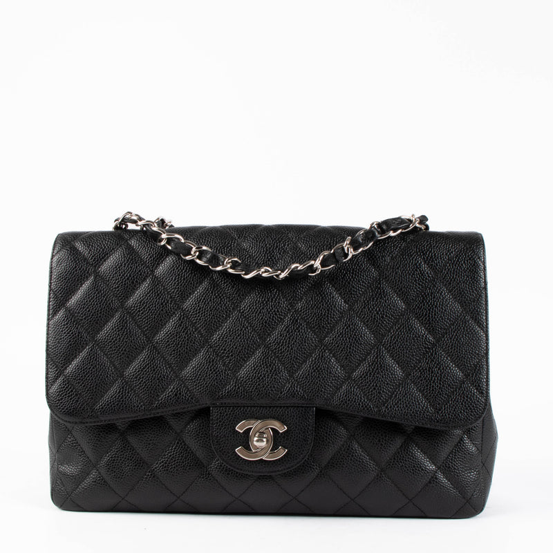 Chanel Black Caviar Large/Jumbo Classic Single Flap bag