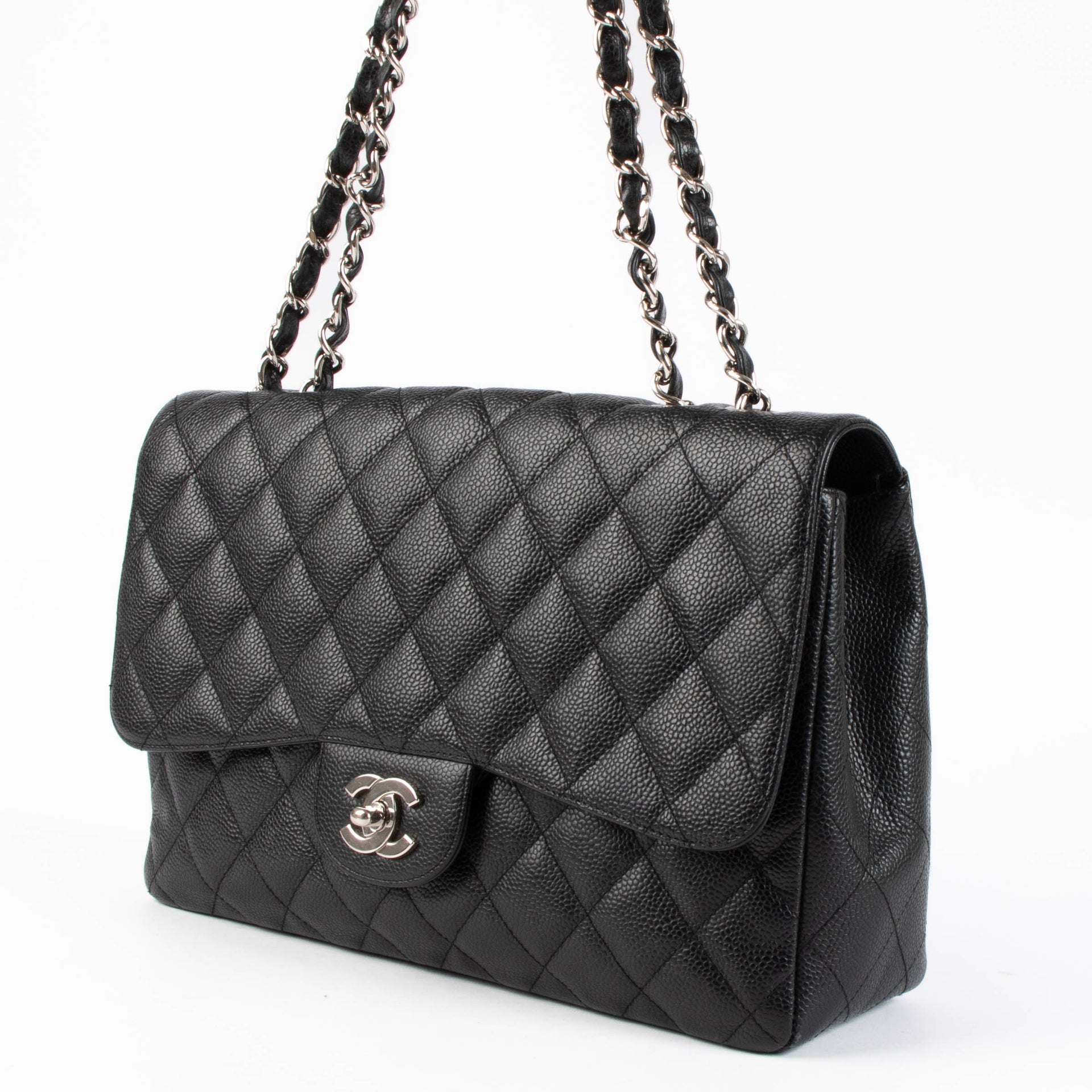 Chanel Black Caviar Large/Jumbo Classic Single Flap bag