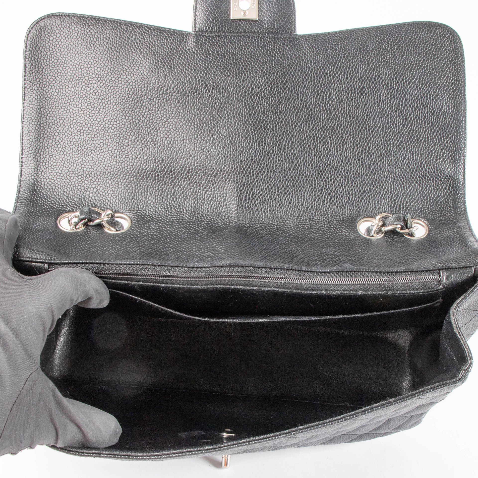 Chanel Black Caviar Large/Jumbo Classic Single Flap bag