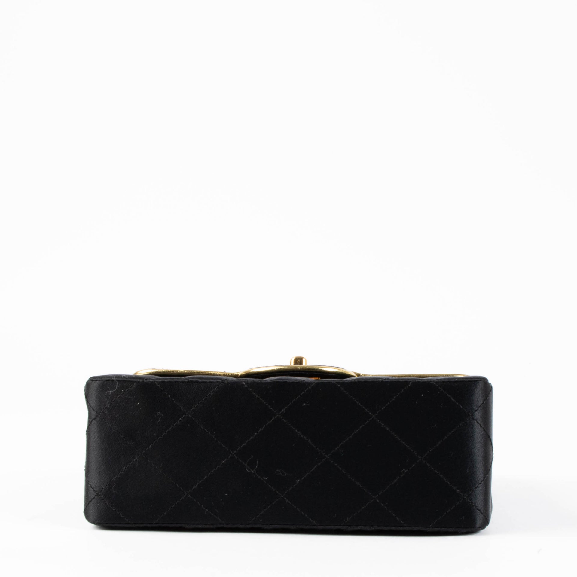 Chanel Black Vintage Satin Square Flap Bag