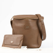 Shop this authentic Delvaux Taupe Vintage Crossbody Bag with Cardholder pre-loved on Labellov.com 