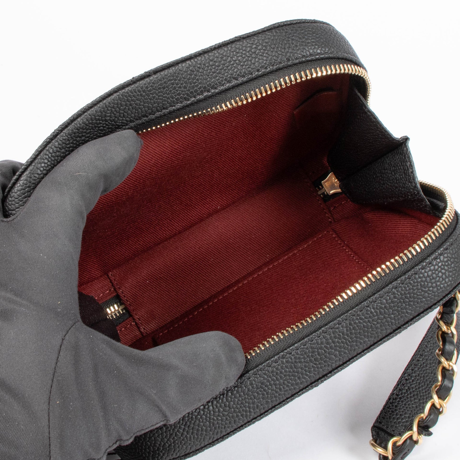 Chanel 19B Black Caviar Belt Bag