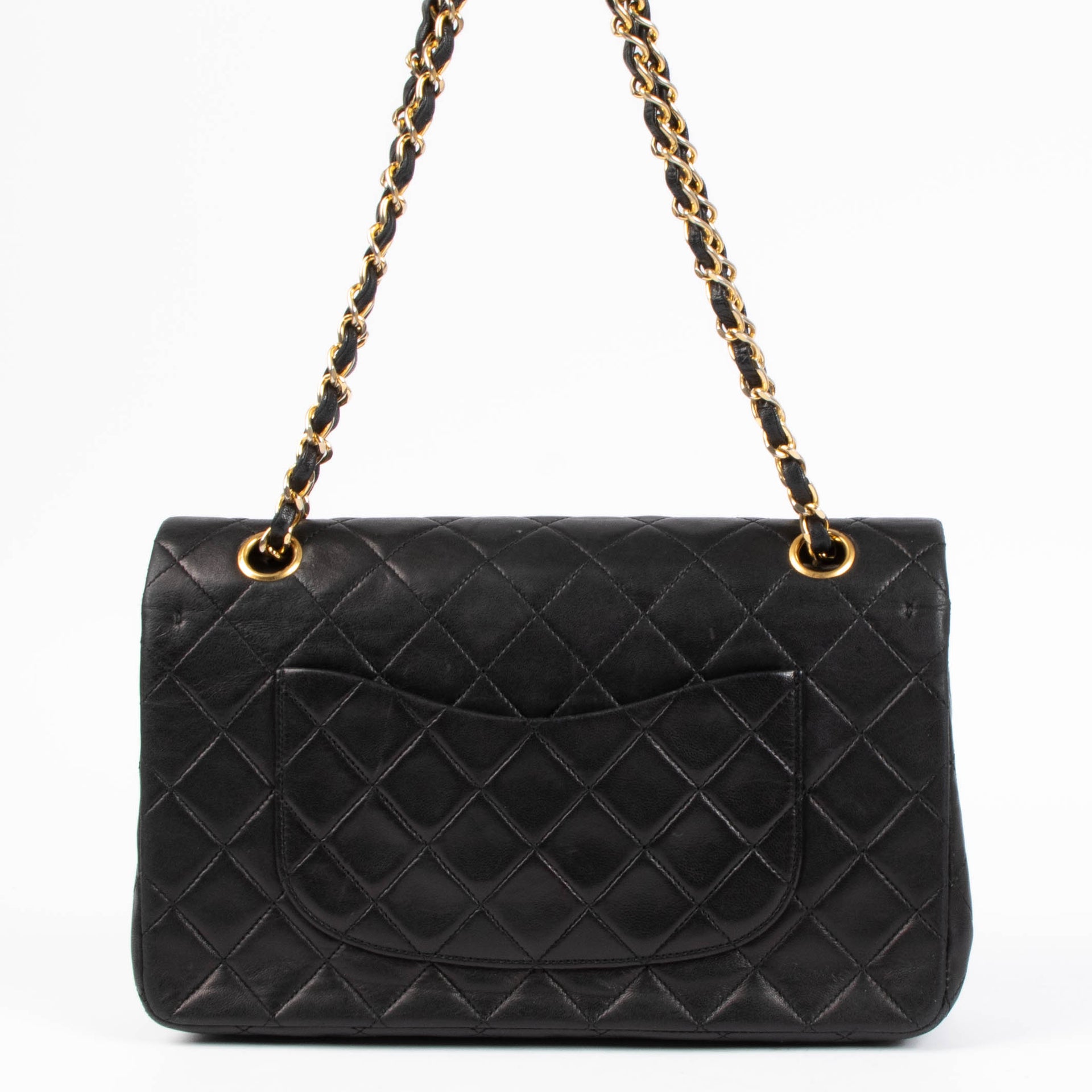 Shop Authentic Chanel Vintage Black Lambskin Medium Classic Flap 11.12 Bag on Labellov.com