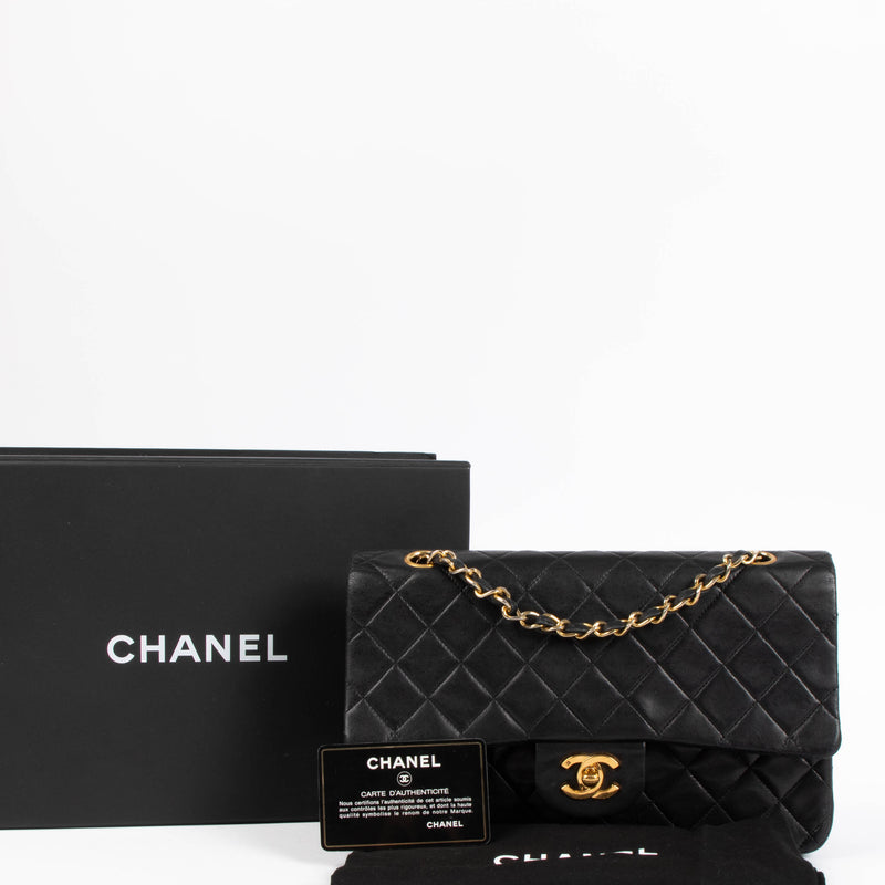 Shop Authentic Chanel Vintage Black Lambskin Medium Classic Flap 11.12 Bag on Labellov.com