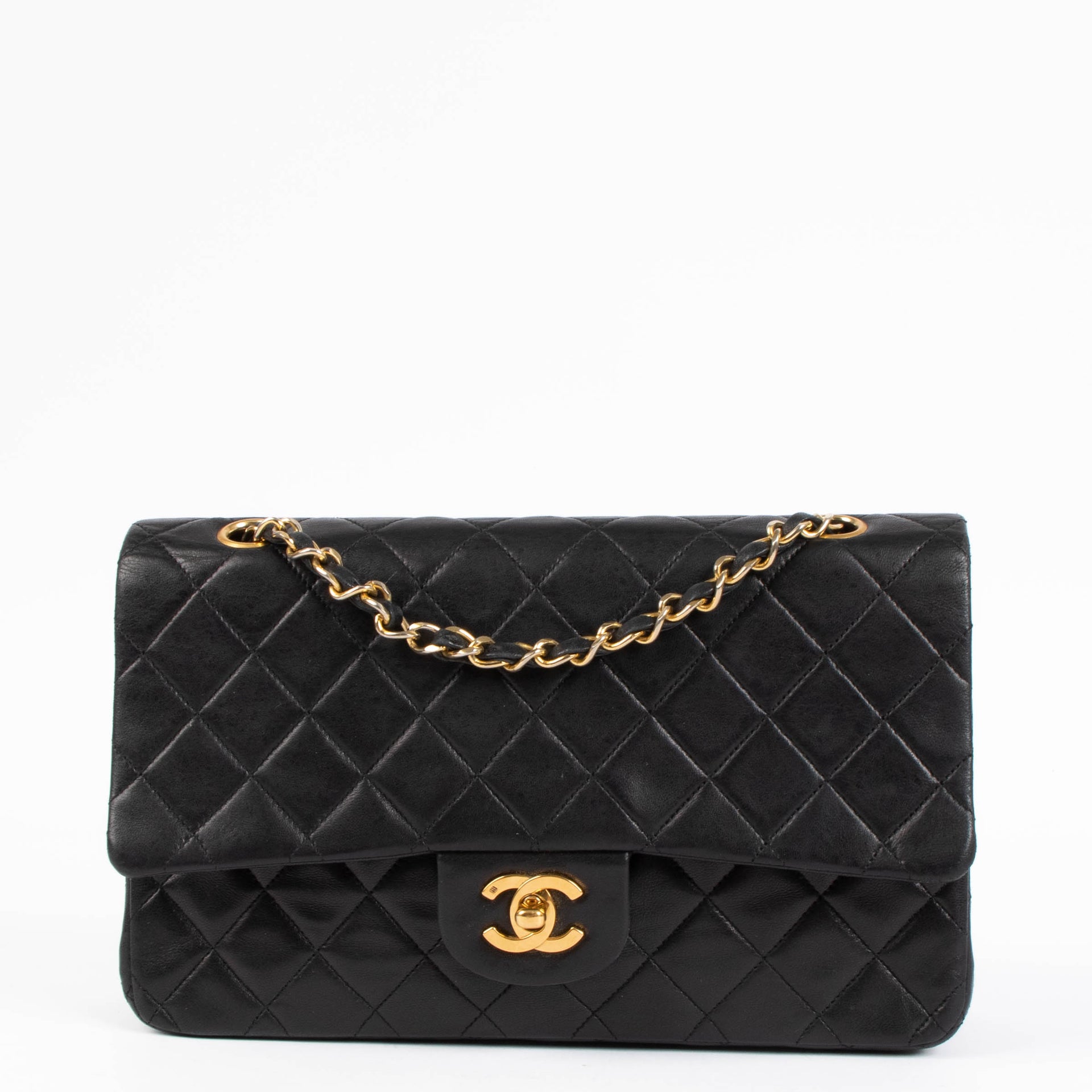 Shop Authentic Chanel Vintage Black Lambskin Medium Classic Flap 11.12 Bag on Labellov.com