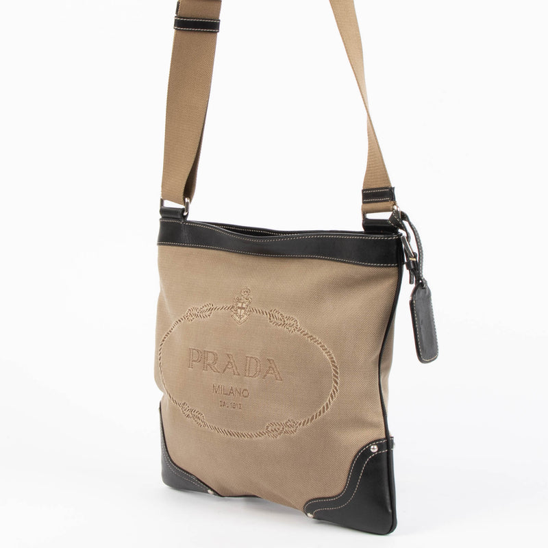 Prada Canvas Messenger Tote