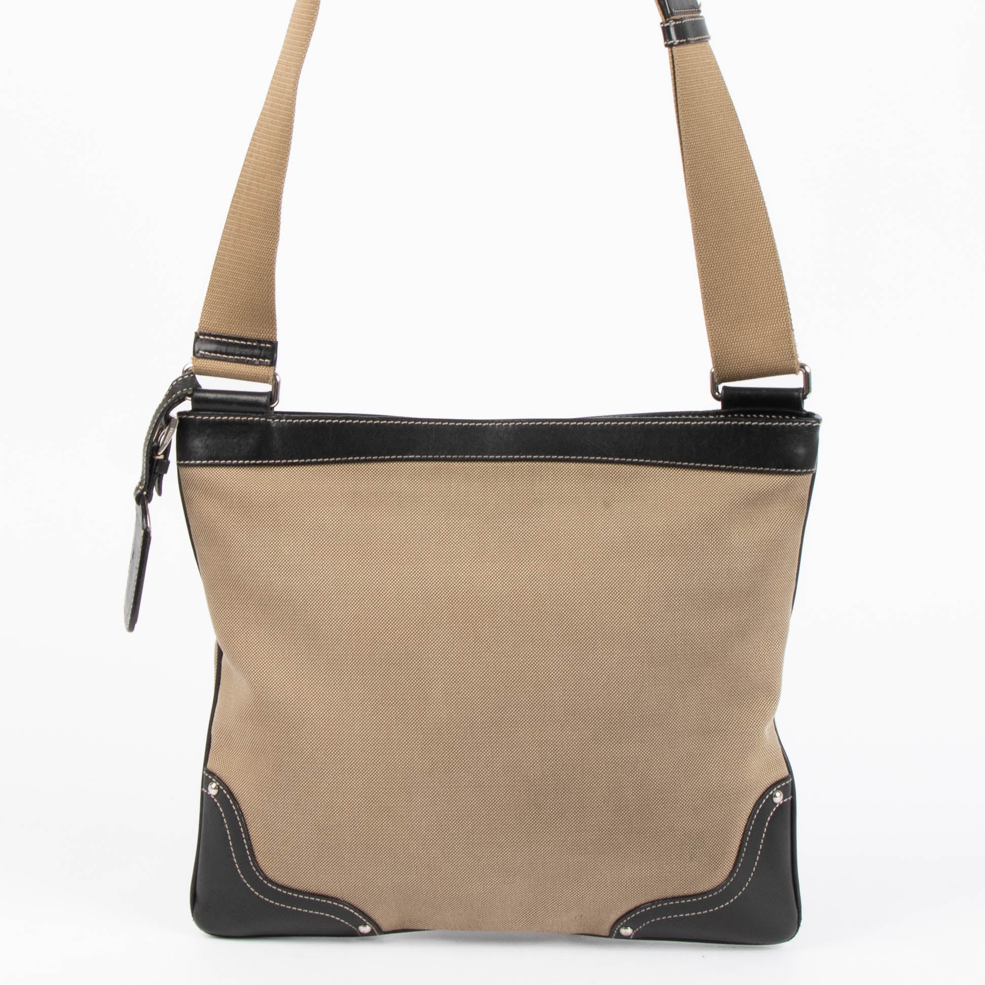 PRADA プラダ ショルダーバッグ CANVAS LEATHER Prada Logo Jacquard Canvas Messenger Bag – Labellov