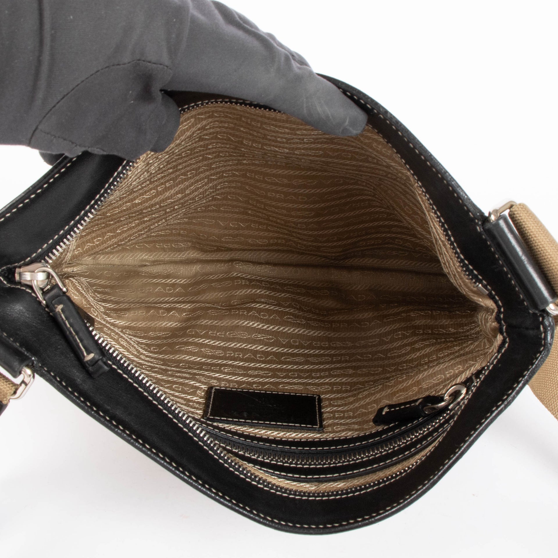 Prada Canvas Messenger Tote
