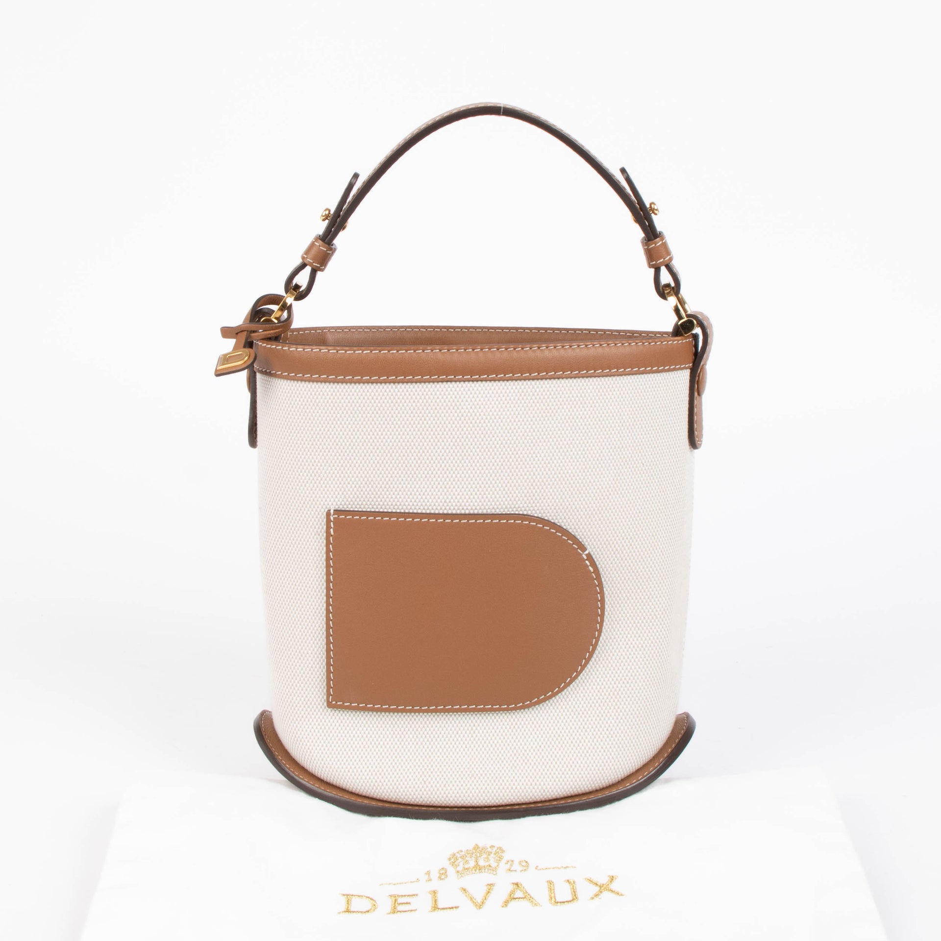 Delvaux Canvas Pin Mini Bucket Bag