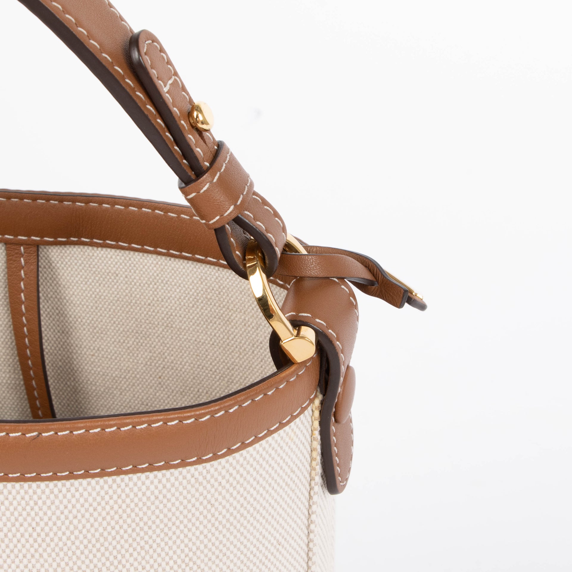 Delvaux Canvas Pin Mini Bucket Bag