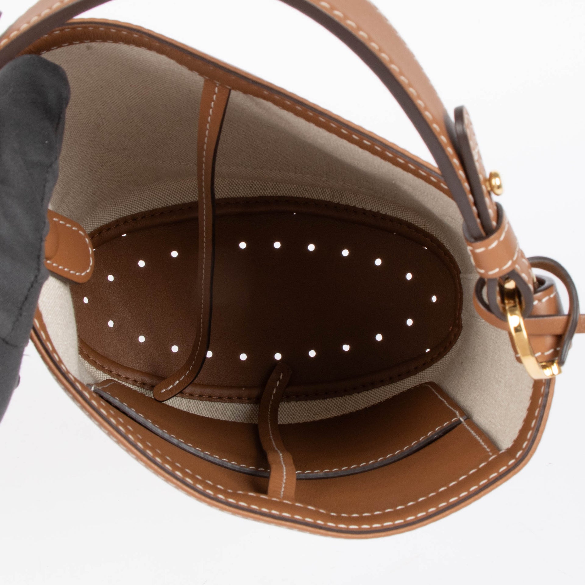 Delvaux Canvas Pin Mini Bucket Bag