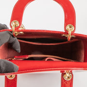 Shop the 100% authentic Christian Dior Cerise Patent Leather Lady Dior Small Bag second hand on Labellov.com!