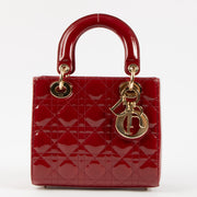 Shop the 100% authentic Christian Dior Cerise Patent Leather Lady Dior Small Bag second hand on Labellov.com!