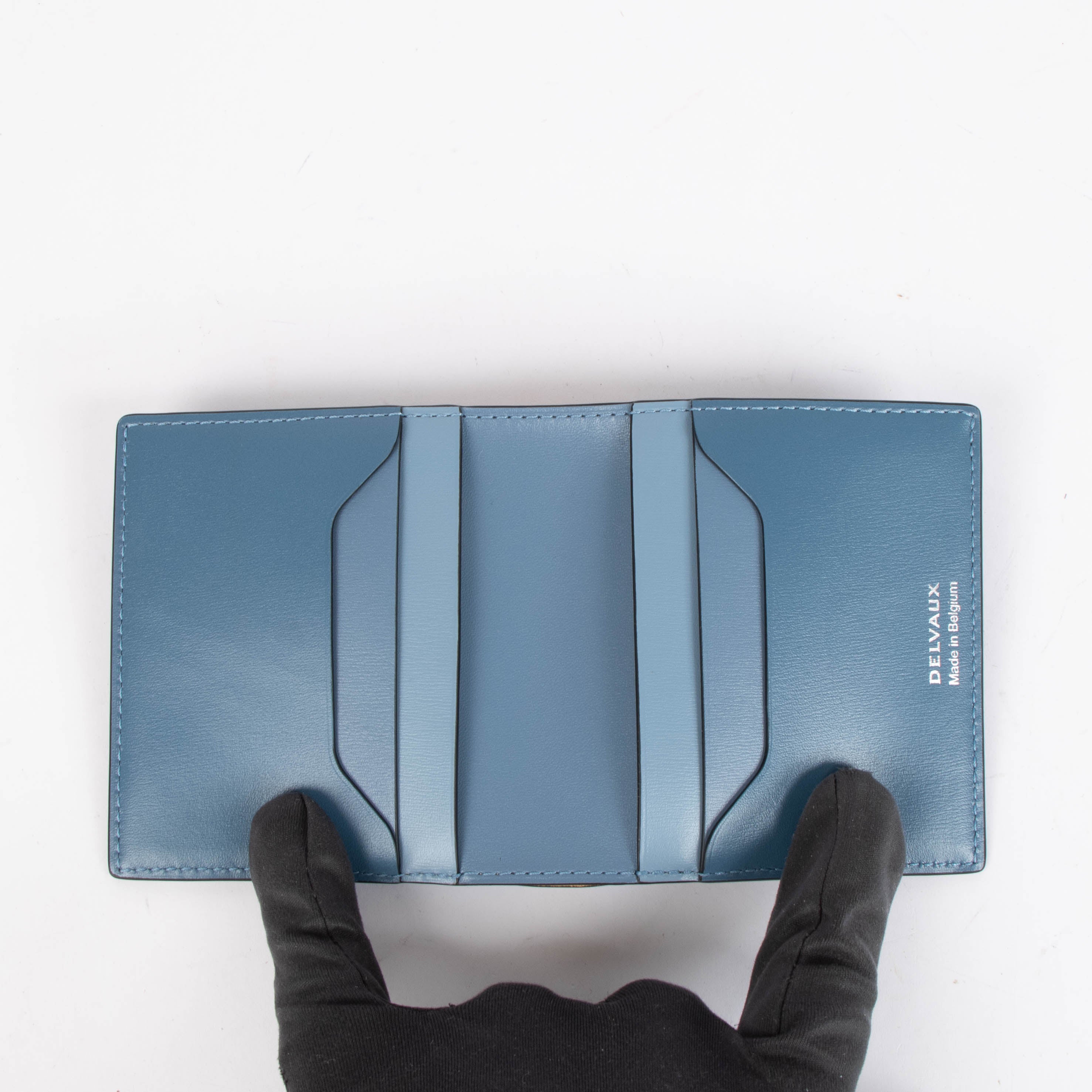 【美品】DELVAUX ケース ラウンド レザー メタリックブルー ポーチ Delvaux Blue Card Holder – Labellov